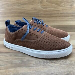 Ted Baker Odonel Mens Suede Perf Sneakers 9 EU 42 Brown Low Top Casual
